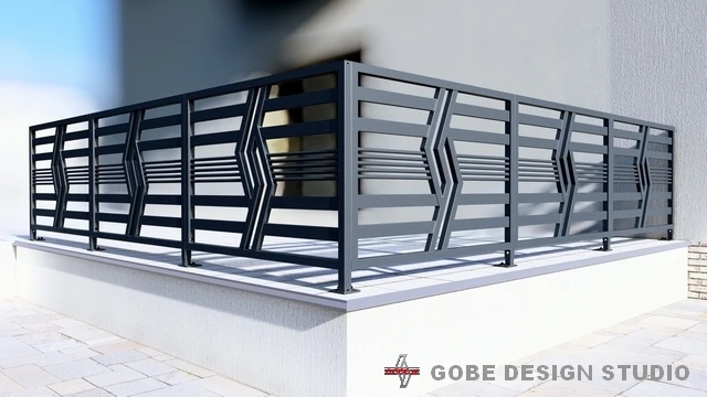 nowoczesne balustrady tarasowe model Gobe 369 129