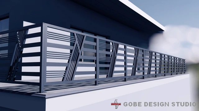 nowoczesne balustrady tarasowe model Gobe 374 298