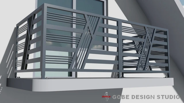 Balustrady balkonowe tarasowe nowoczesne model Gobe 374 82